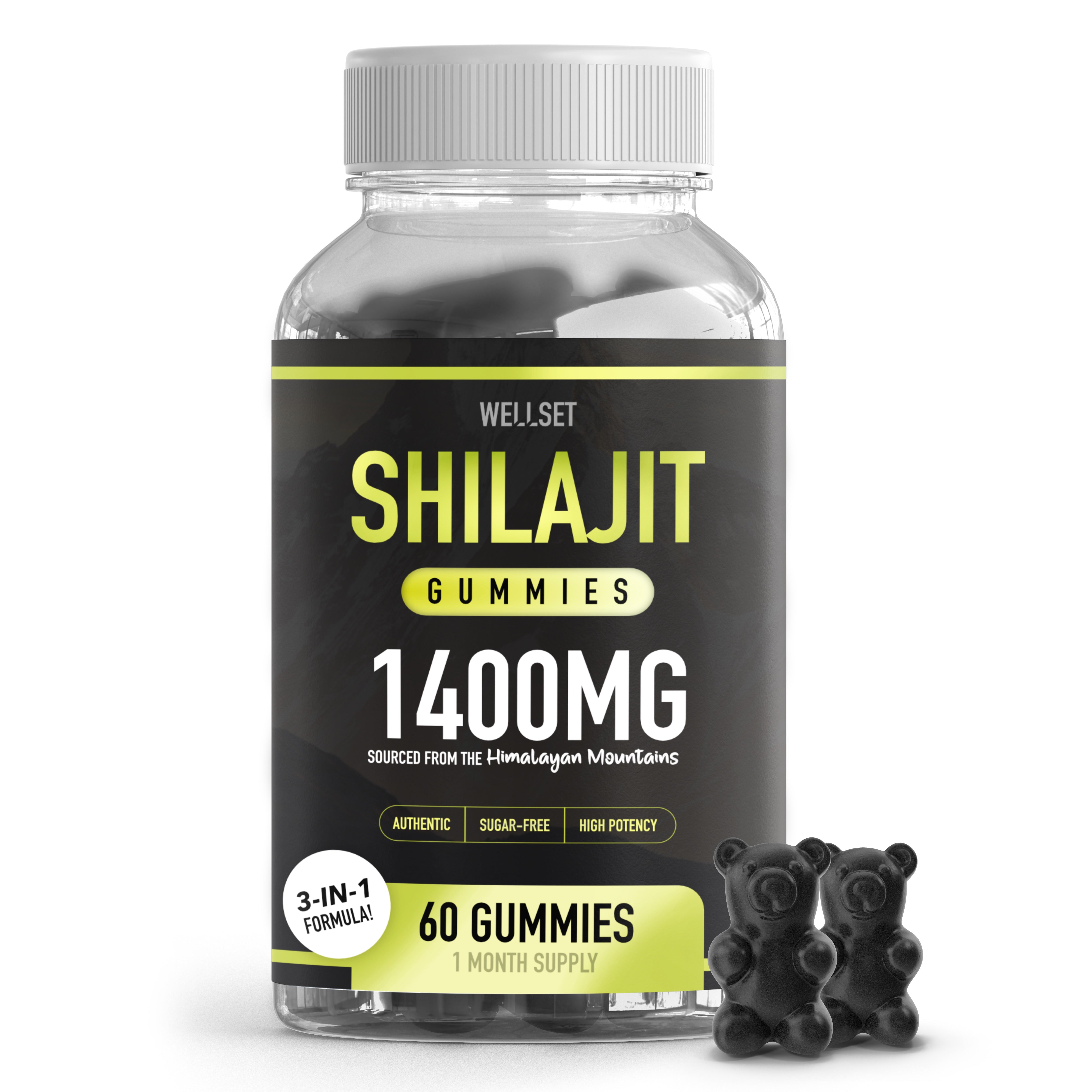 WELLSET Shilajit Gummies 1400mg | 60 Gummies