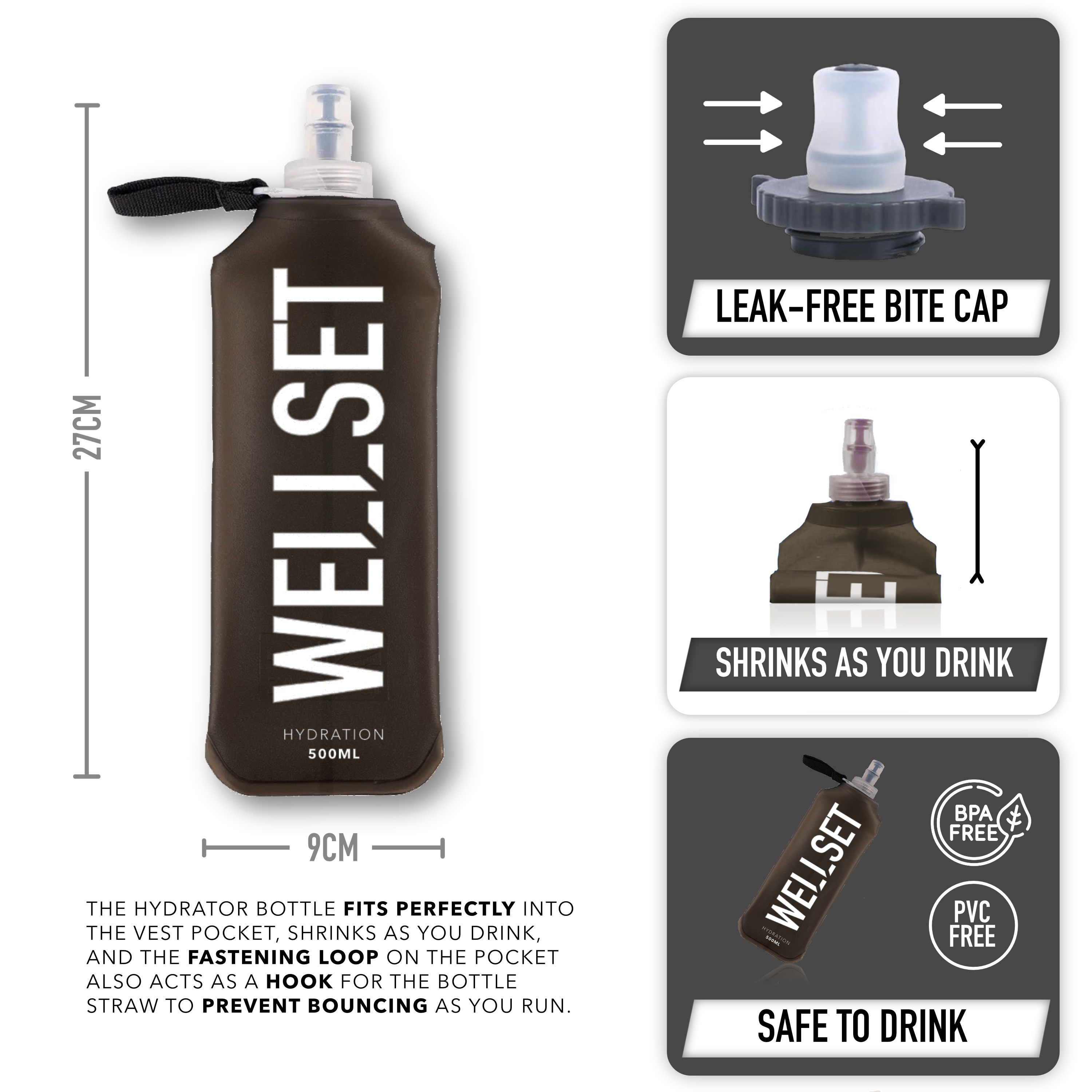 WELLSET Collapsable Hydration Bottle